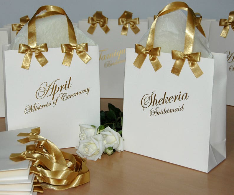 Ivory Gift bags for your Bridesmaids Maid of honor flower Etsy