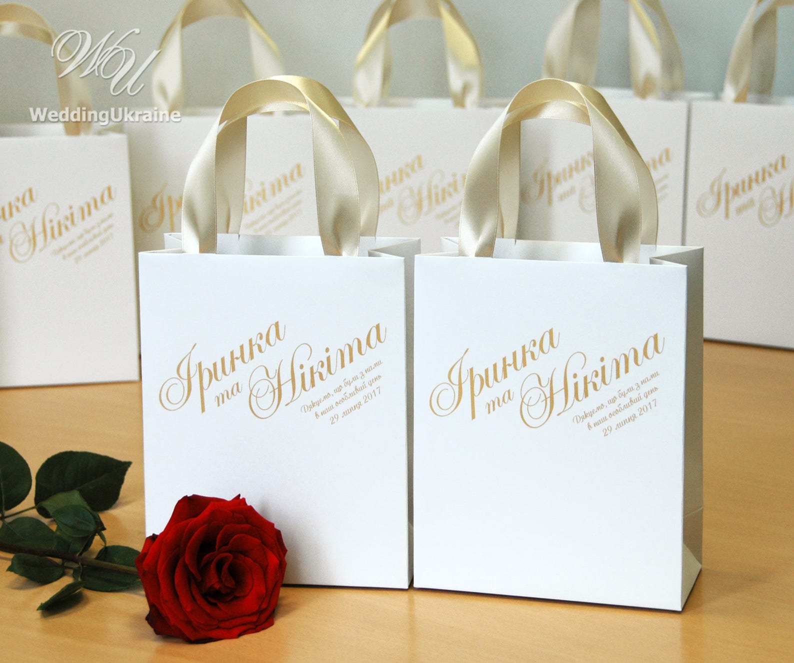 30 Gift Bags for Wedding Party for Guests With Champagne Satin Etsy