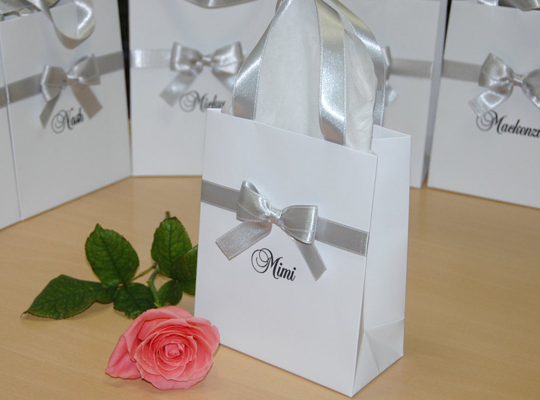 Bridesmaid's Gift Bags Bridal Party Gift Bag Personalized With Name