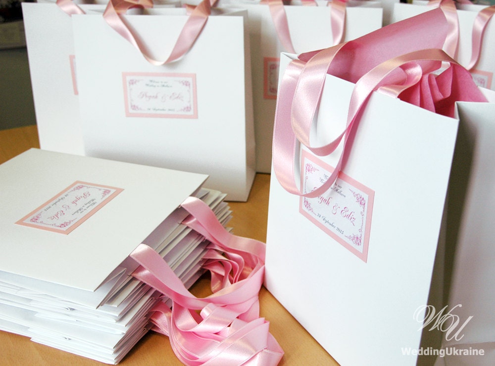 Personalized Paper Bags Elegant Custom Wedding Gift Etsy