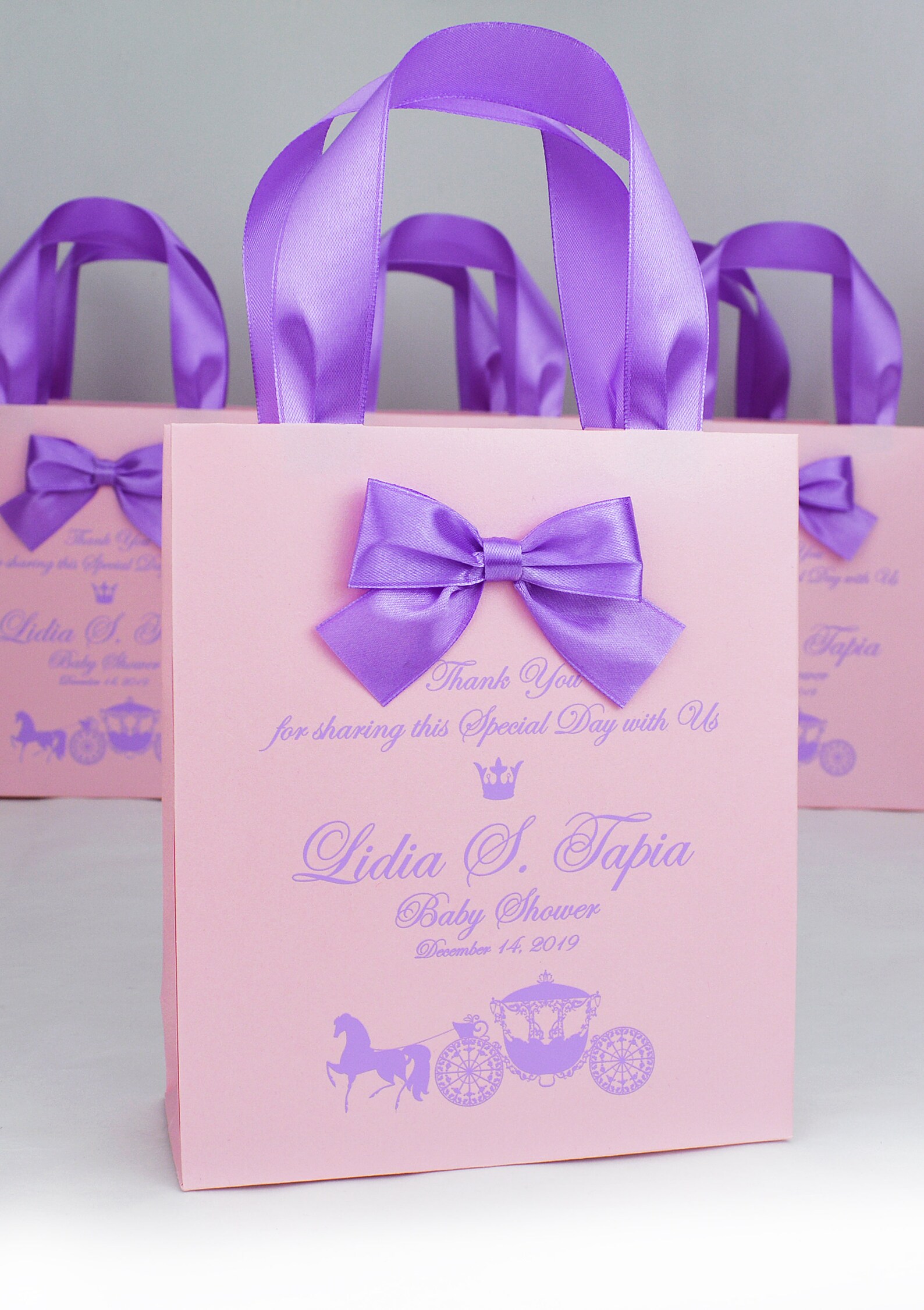 20 Baby Shower Gift Bags Thank Your Bag With Satin Ribbon Etsy