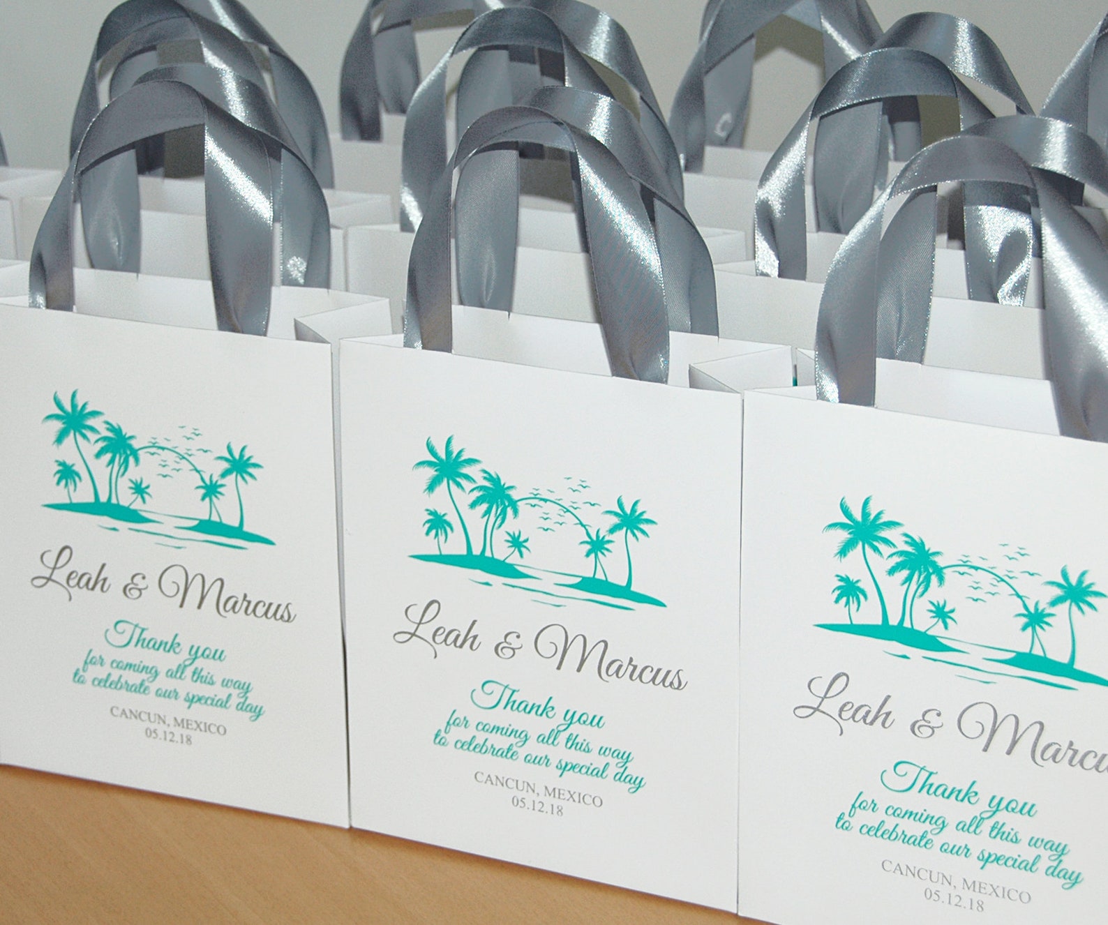 25 Beach Wedding Bags With Your Names Personalized Etsy