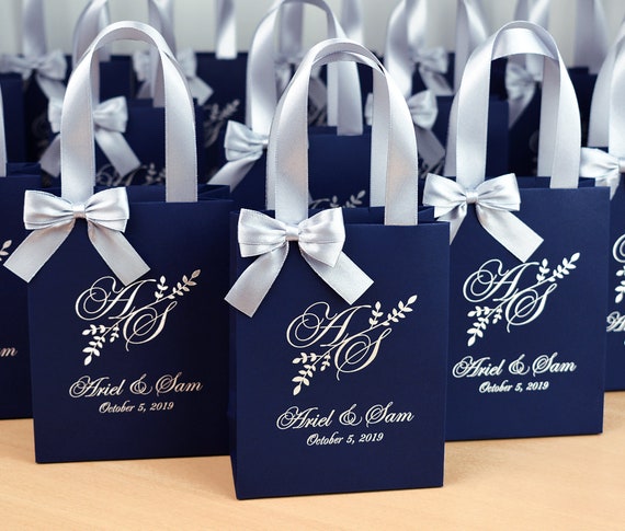 35 Welcome to NYC Wedding Bags With Navy Satin Ribbon Handles -  Hong  Kong