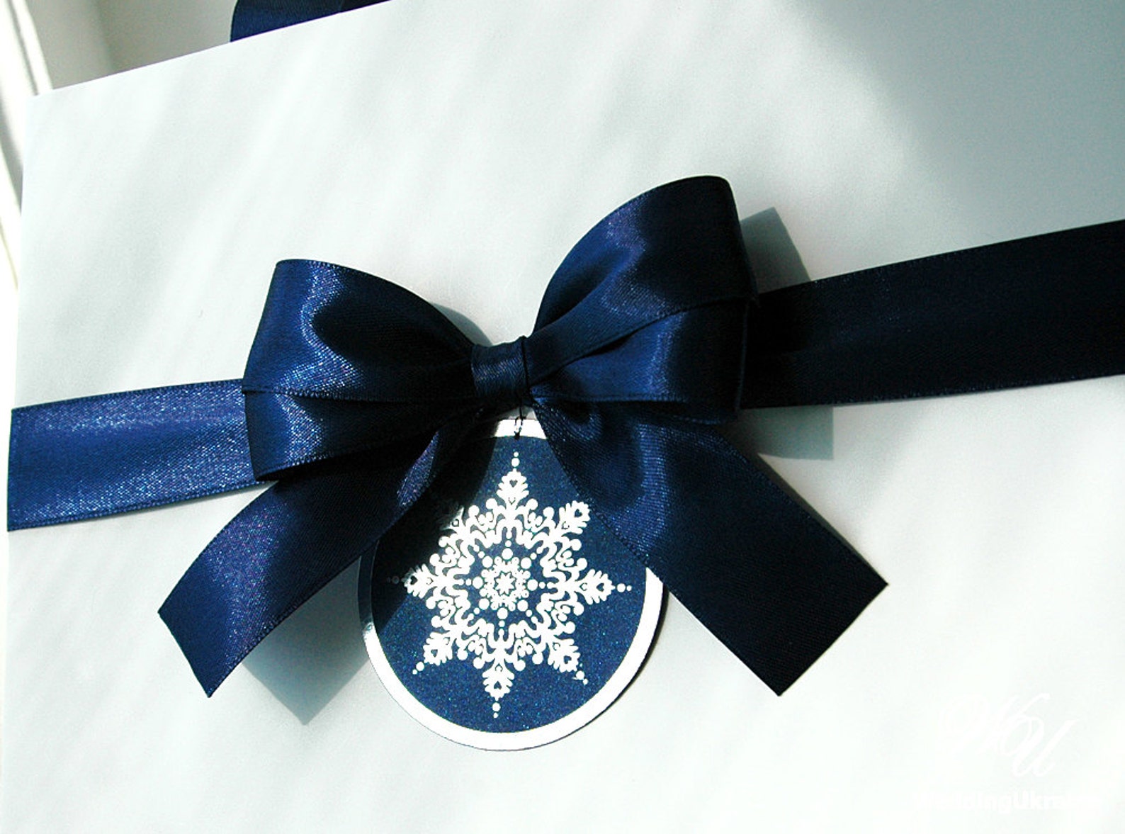Christmas Gift Bags for Guests With Navy Blue Satin Ribbon Etsy