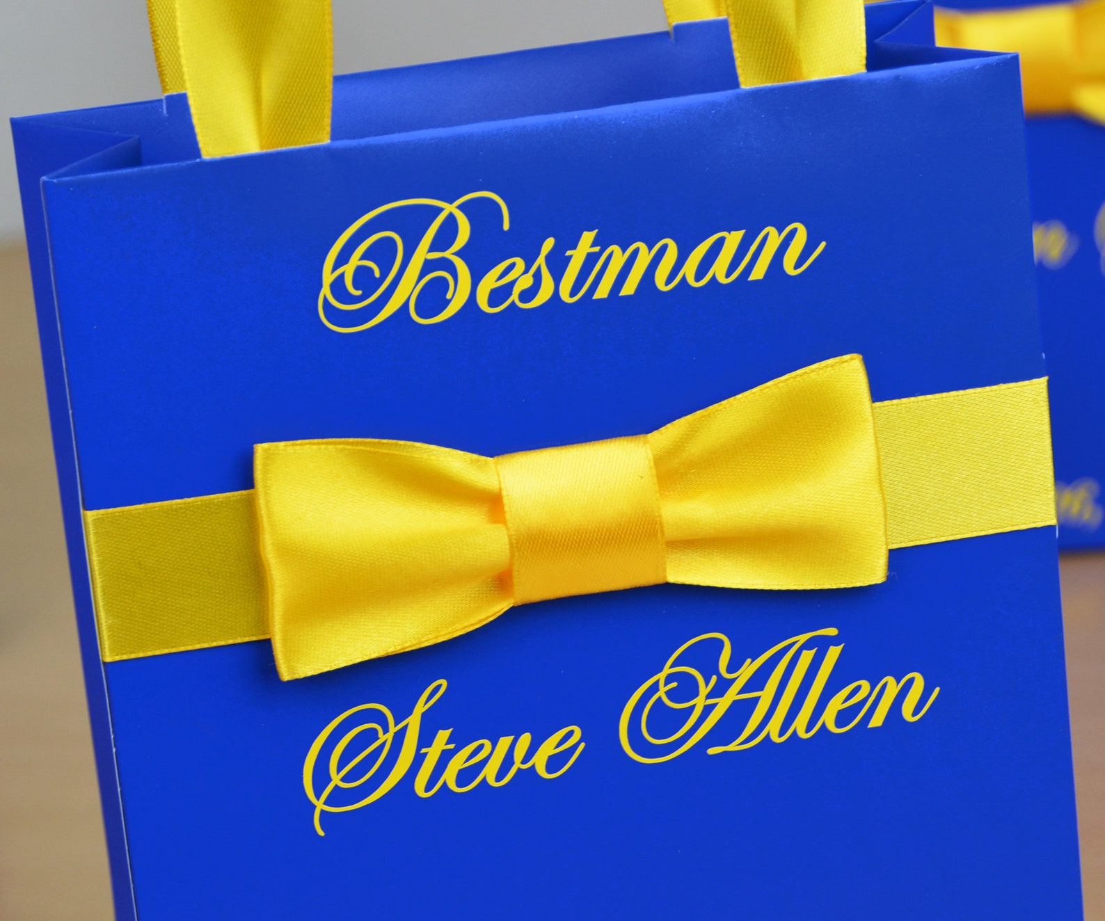 Groomsmen Gift Bags With Male Satin Ribbon Bow and Custom Etsy