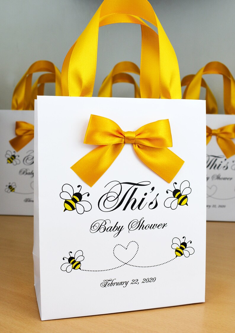 20 Mommy to Bee Baby Shower Gift Bags With Satin Ribbon Etsy