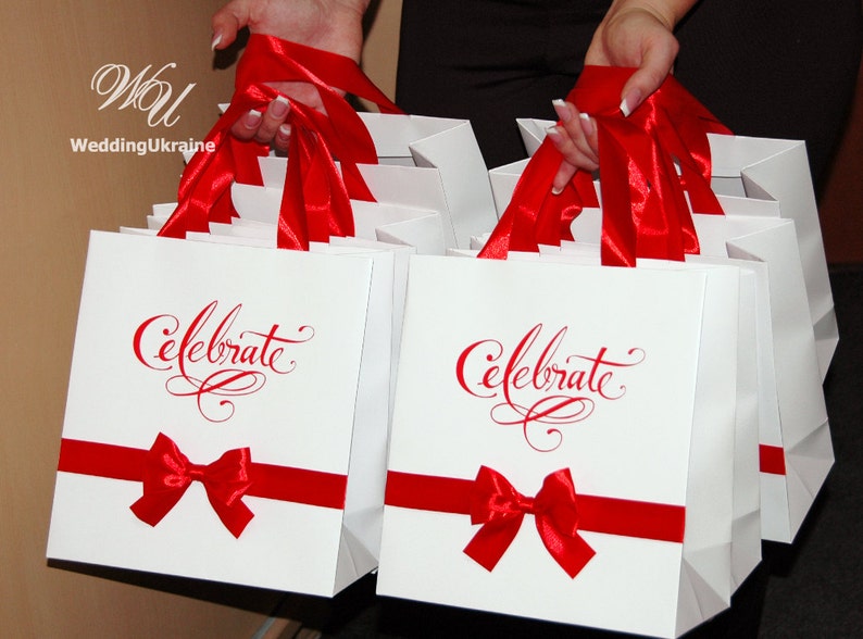 Elegant Gift Bag With Satin Ribbon and Bow Any Color of Etsy