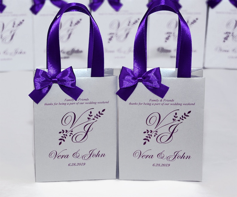 Purple Wedding Gift bags for small souvenirs Personalized Etsy