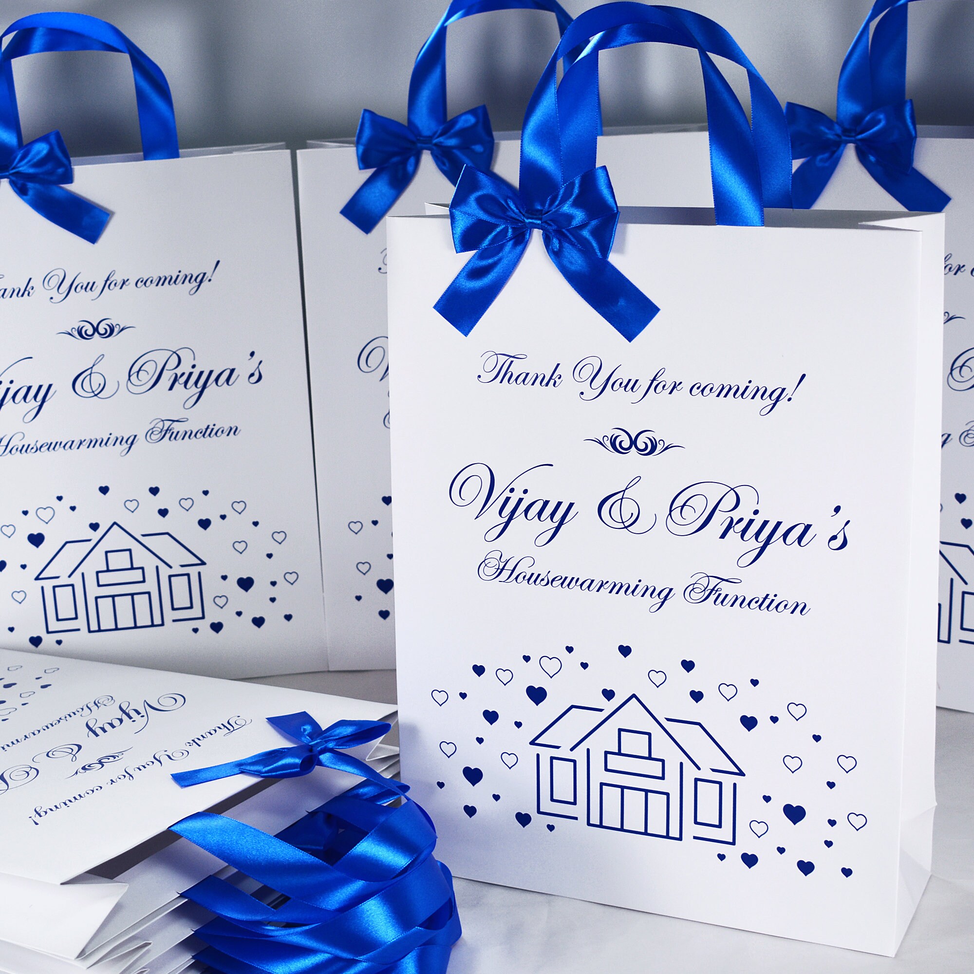 25 Housewarming Gift Bags With Satin Ribbon Handles Bow and Etsy