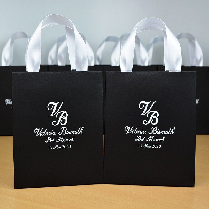 25 Bat Mitzvah gift bags with satin ribbon handles and your Etsy