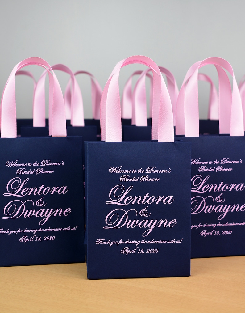 25 Bridal Shower Gift Bags With Satin Ribbon Handles and Your Etsy