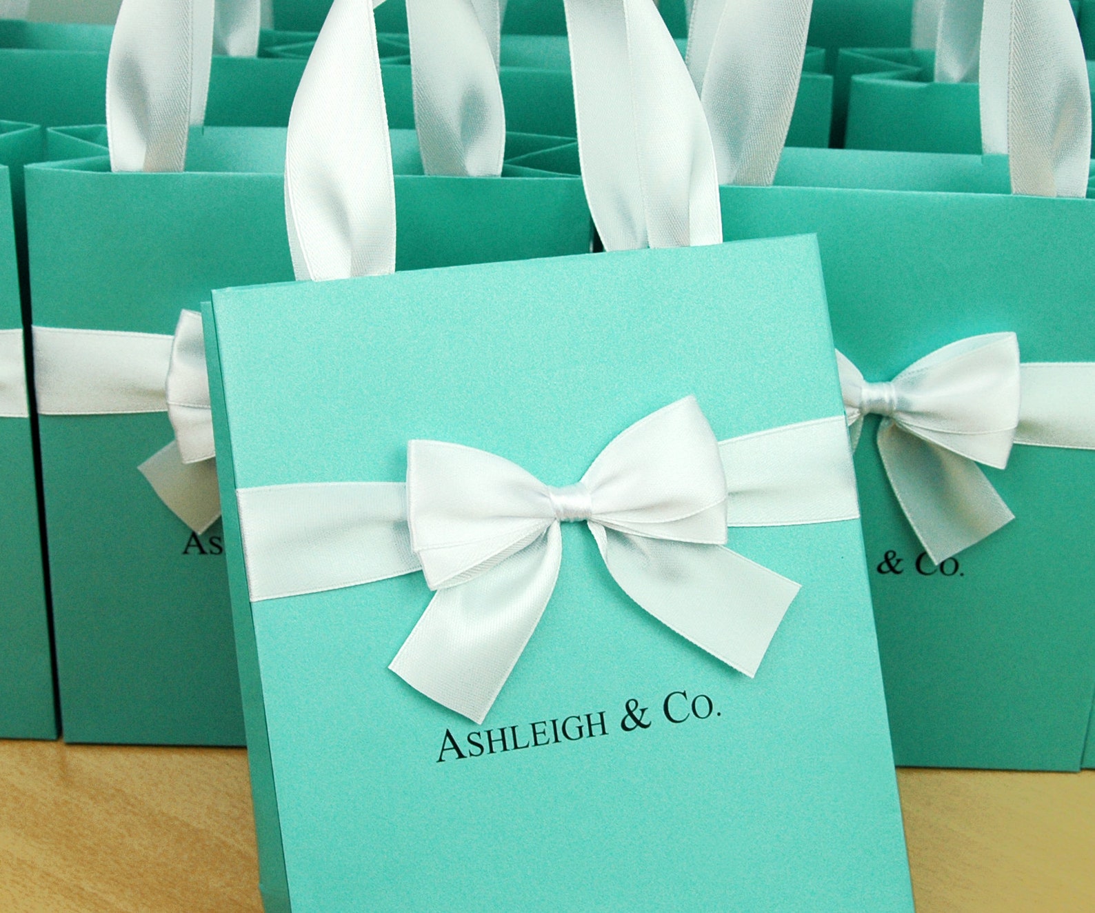 Baby & Co. Gift Bag With Satin Ribbon Handles Bow and Custom Etsy