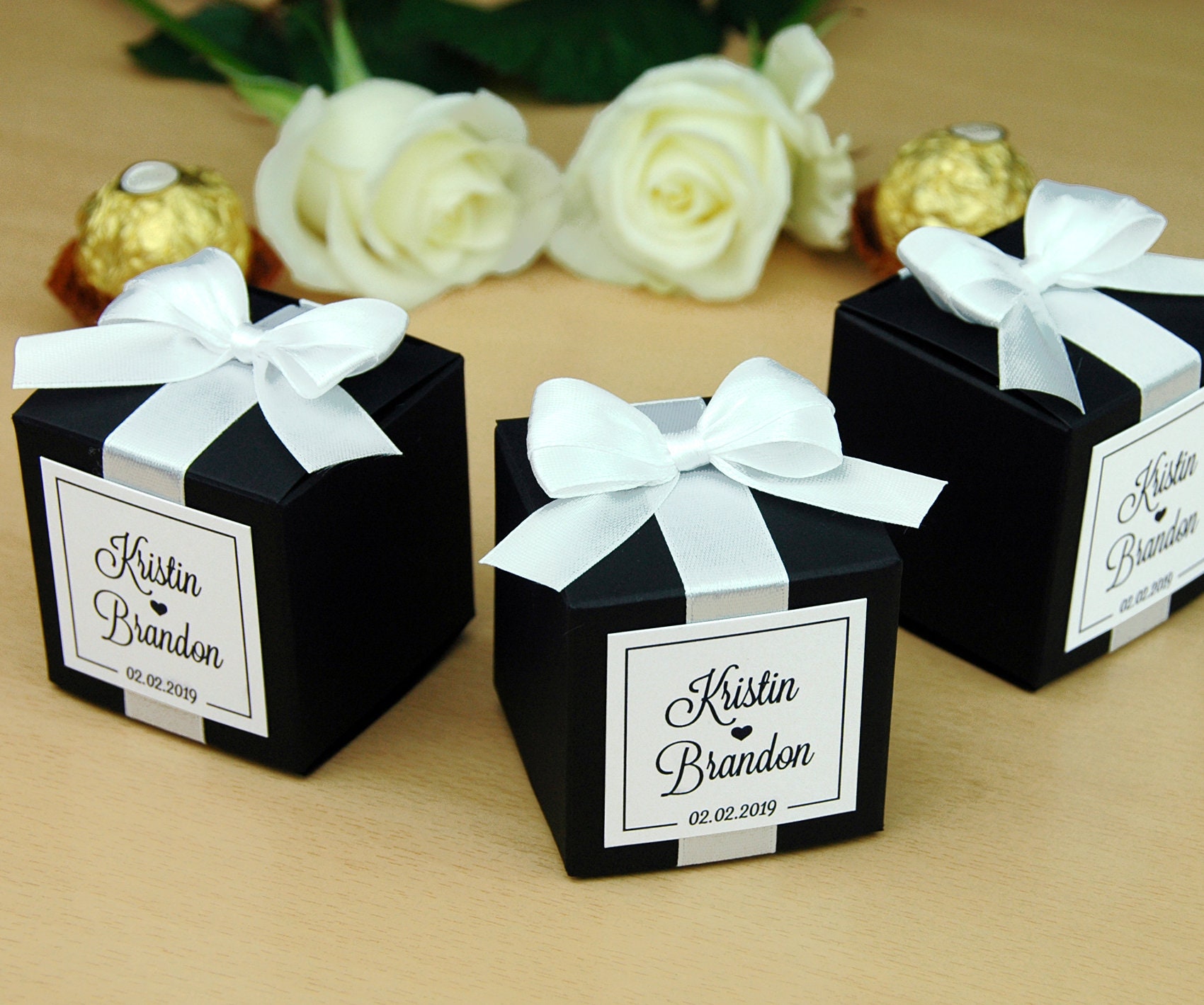 Personalized Wedding Favor Boxes for Guests. Elegant Wedding ...