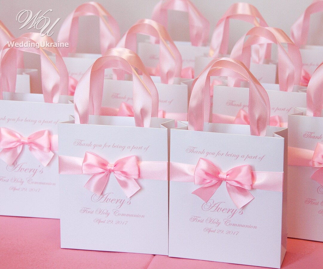 20 First Communion Favors Gift Bags With Satin Ribbon Bow and - Etsy