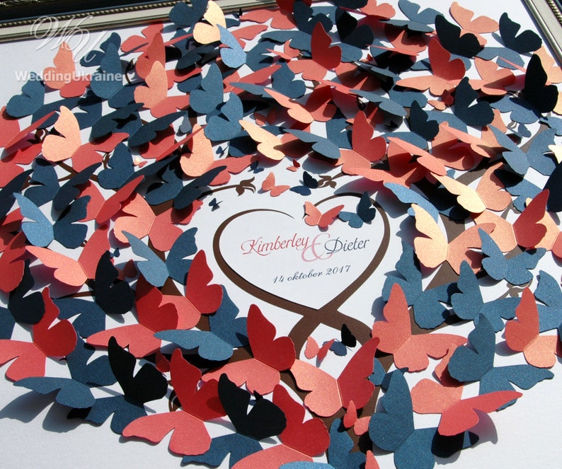 Wedding GuestBook Ideas with Butterflies 3d guest book Etsy