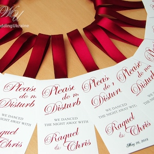 Raspberry Wedding Door Hanger, Please Do Not Disturb Door Hanger, Welcome Bag, Do Not Disturb Sign, Wedding Favor, Personalized Wedding Sign