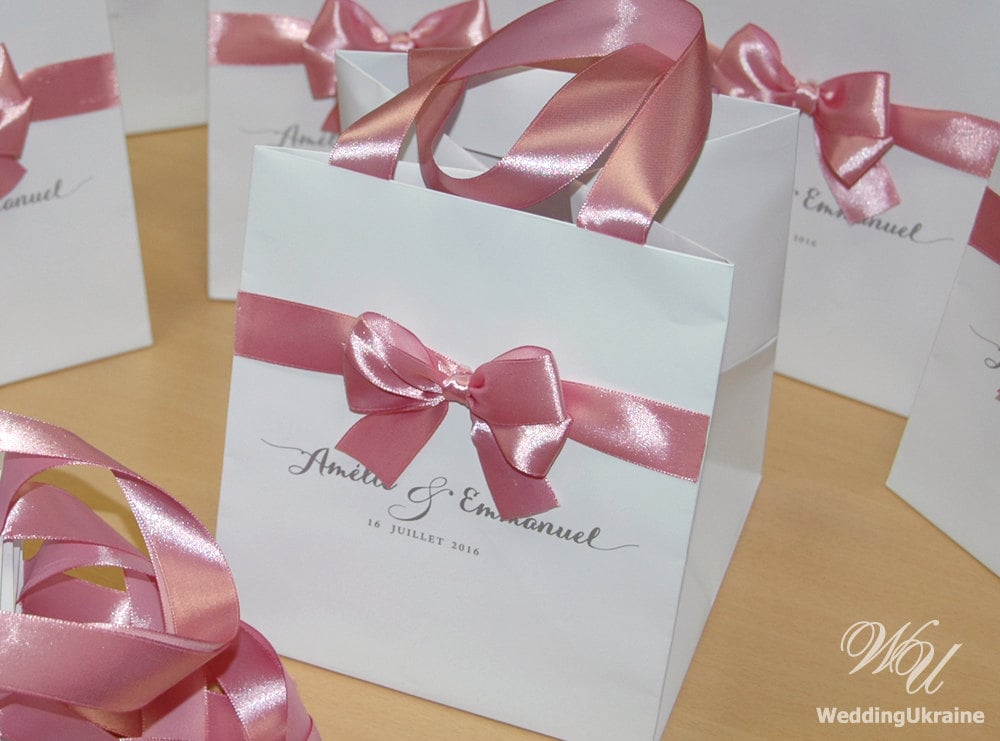 Custom Wedding Welcome Bags With Satin Ribbon Bow and Names - Etsy