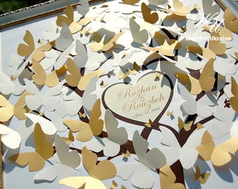 Gold Butterfly Guestbook 