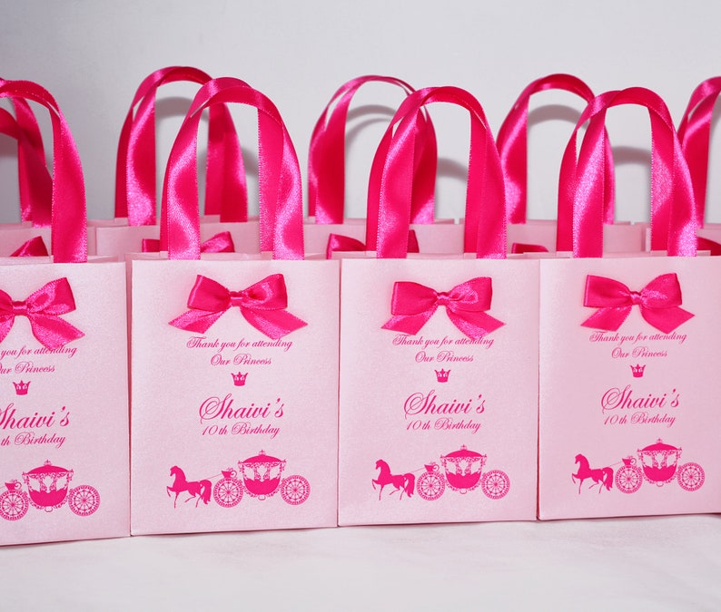 Elegant Pink Birthday Gift Bags for Party Favor for Guests - Etsy