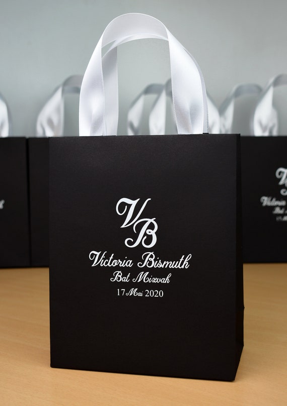 25 Bat Mitzvah gift bags with satin ribbon handles and your Etsy