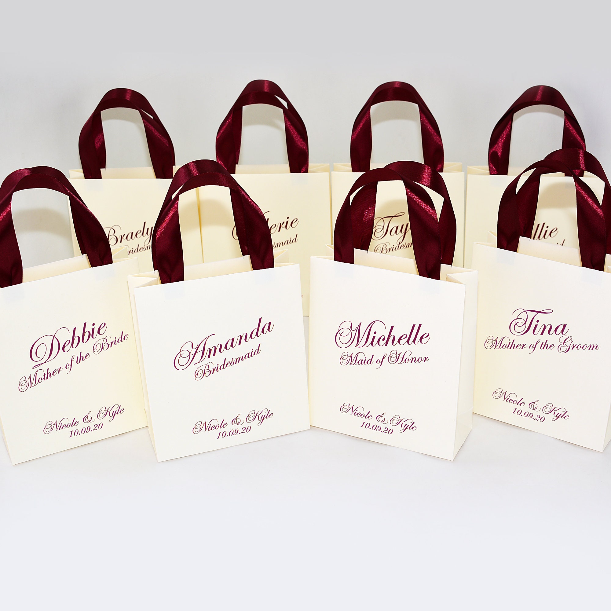 Bridesmaid Gift Bag With Custom Name, Elegant Personalized Gifts for ...