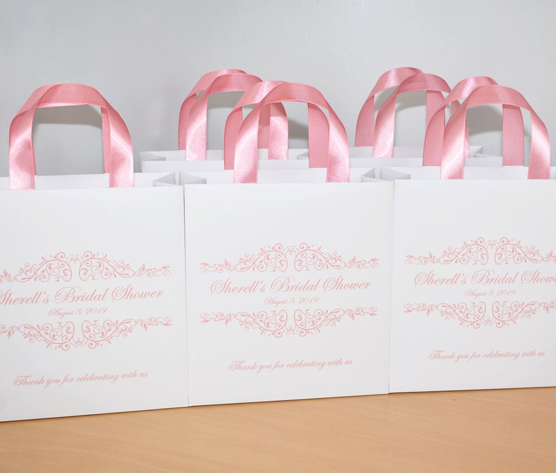 20 Bridal Shower Gift Bags Gold Personalized wedding party Etsy