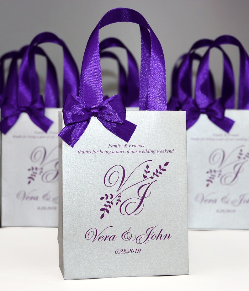 Purple Wedding Gift Bags for Small Souvenirs Personalized Etsy
