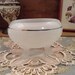 Small Unmarked Vintage Bowl Milk Glass and Silver