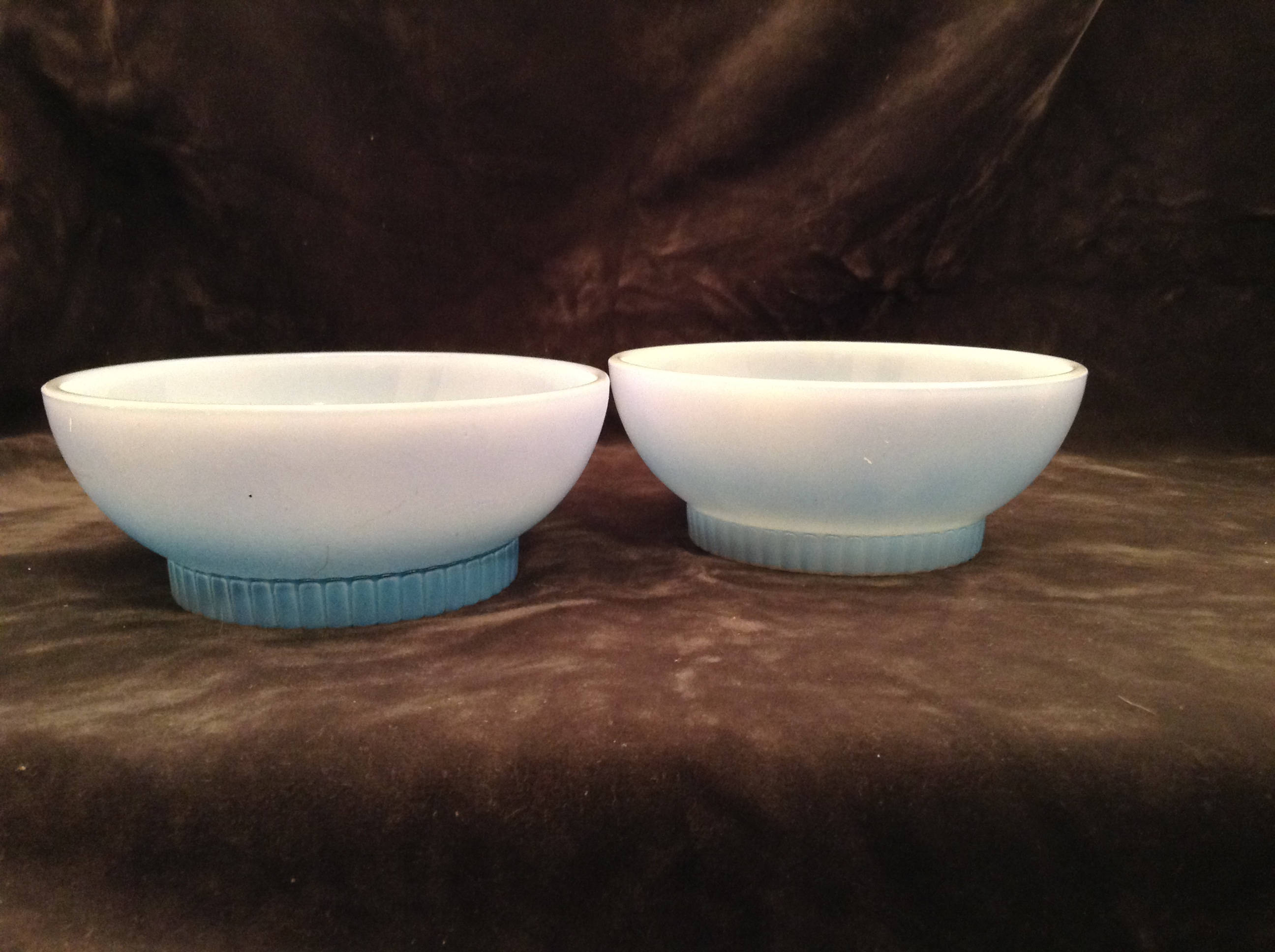 Vintage blue milk glass cereal bowl by Fire King Etsy
