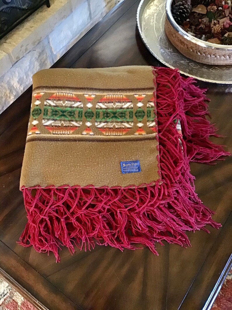 Vintage Beaver State Pendleton Oregon Wool Blanket Pendleton Etsy