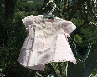 Vintage Baby Dress, Newborn Pink Dress, Vintage Baby Dress