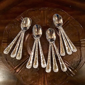 Wm Rogers & Son Flatware, Hollywood Regency Spoons, Set Twelve Teaspoons