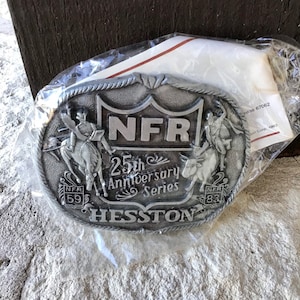 1983 National Finals Rodeo Buckle, Hesston 25th Anniversary Series Adult Belt Buckle