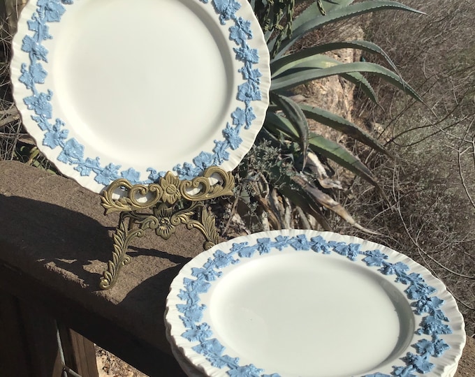 Wedgwood Queensware Salad Plates, Shell Edge Wedgwood, Lavender on