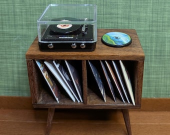 1:12 Scale Dollhouse Mini Record Player Turntable Classic Style