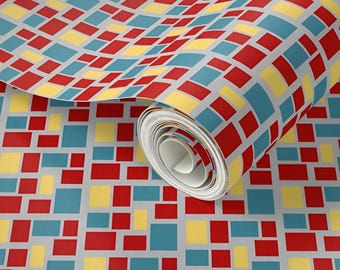 Linoleum Floor Dollhouse Wallpaper Prepasted Retro Mid-Century Small Scale 12"x24"