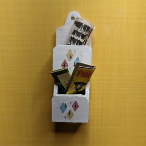 Atomic Diamonds Letter/Mail holder 1:12 Scale Dollhouse Miniature Mid Century Retro Vintage 50&#39;s 60&#39;s