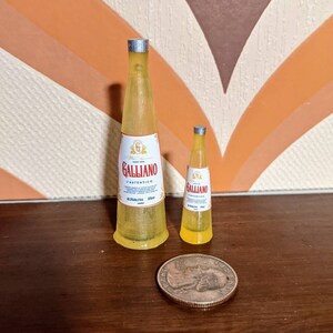 1:12 or 1/6 Scale Dollhouse Miniature Galliano Liquor Bottle.