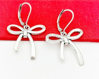 Bowknot Earrings, Granddaughter Gift, Silver Earrings, Hypoallergenic Earrings, L559