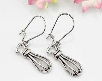 Whisk Earrings, Best Gift for Bakery Shop Baker Chef Culinary Schools, Foodie Gift, Mother's Day Gift, Hypoallergenic, Silver Earrings, L078