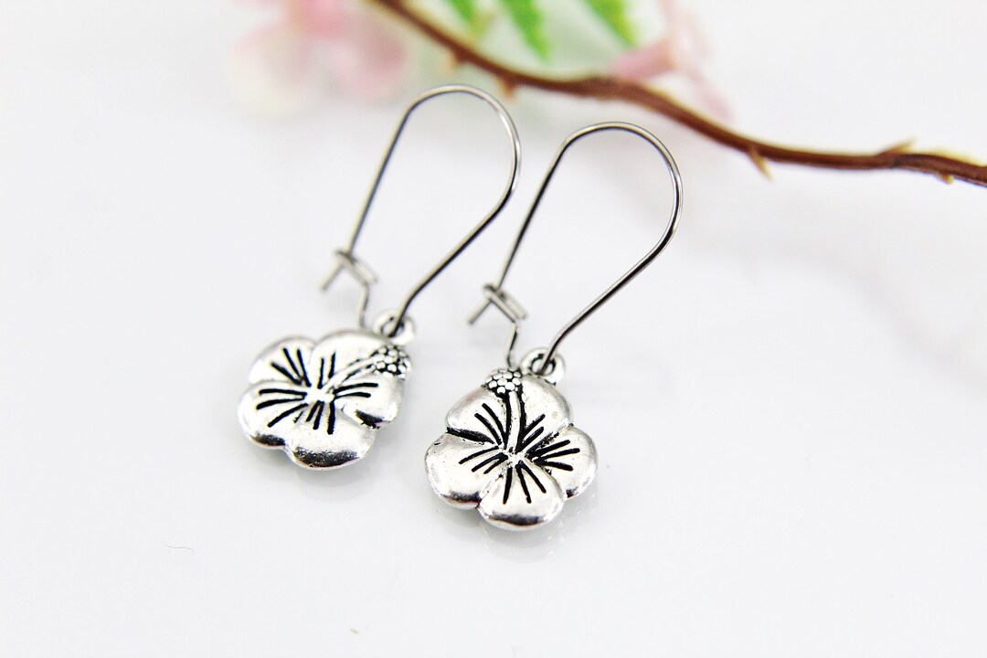 HIBISCUS BLOCK EARRINGS