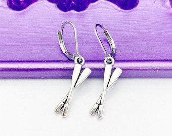 Oars Earrings, Silver Plated Earrings, Hypoallergenic Earrings, L544