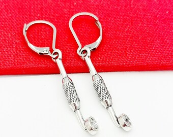 Medical Mirror Earrings, Doctor Nurse Gift, Silver Earrings, Hypoallergenic Earrings, L555