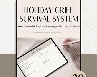 Holiday Grief Workbook | Coping Tools, Therapy Worksheets (PDF)