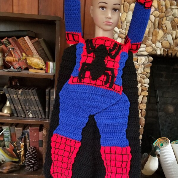 Completely Bizarre Stiff Homemade Kids' Spiderman "Snuggie" Apron Thing with Sleeves