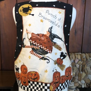 Punch It Broomzelda Witch Halloween Vest with Novelty Pin Closure, Homemade from Pattern