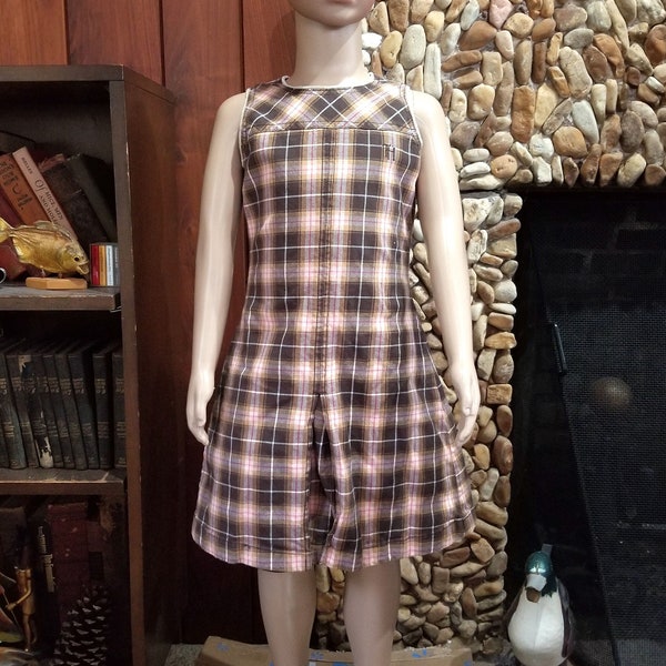 Preppy Brown, Beige, and Pink Plaid Girls Dress by Tommy Hilfiger