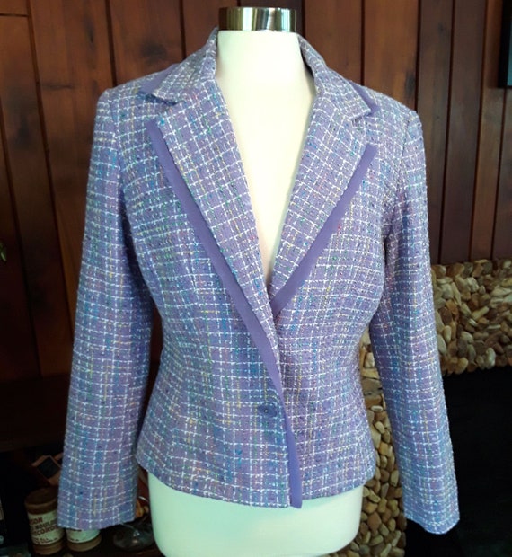 Pastel Purple Blazer/Jacket with Colorful Stitchin
