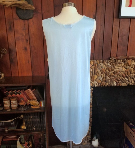 Silky Light Blue Nightgown with Lacy Top, New wit… - image 5