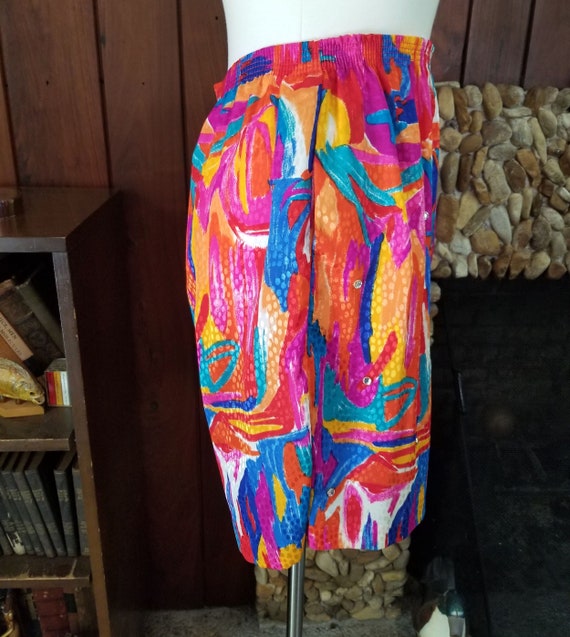 Wildly Over-The-Top Shiny Rainbow Shorts with Fac… - image 3